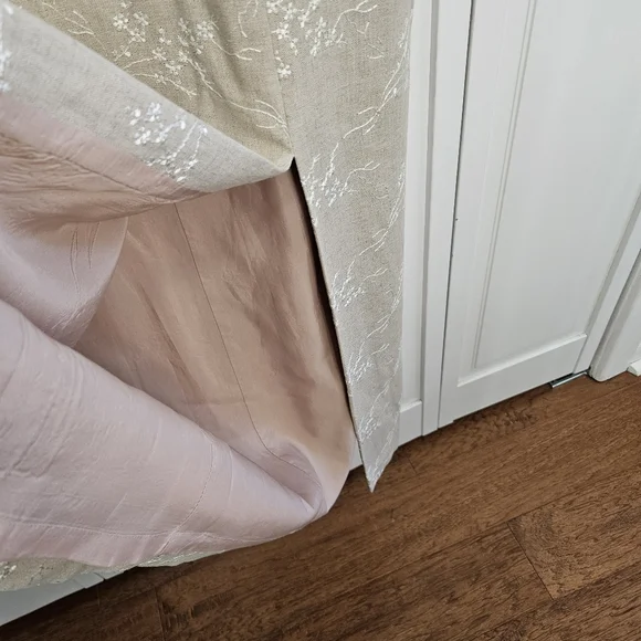 Elegant Tan Midi Dress with Floral Accents - Picture 12 of 12